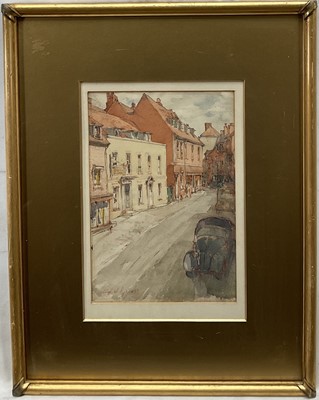 Lot 59 - Rye High Street, 1932, watercolour, 24cm x 16cm, glazed frame