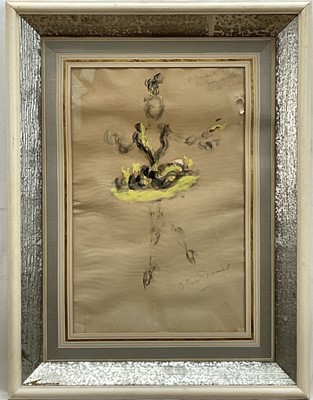 Lot 56 - Oliver Messel (1904-1978) Original costume design for 'Homage to the Queen' 1953, signed and annotated in pencil, 35cm x 23cm. An attendant to the Queen of Fire.