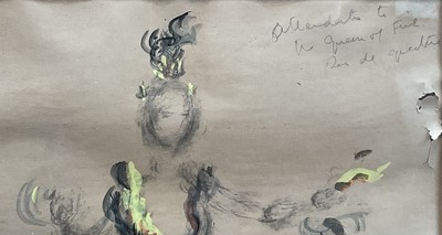 Lot 56 - Oliver Messel (1904-1978) Original costume design for 'Homage to the Queen' 1953, signed and annotated in pencil, 35cm x 23cm. An attendant to the Queen of Fire.