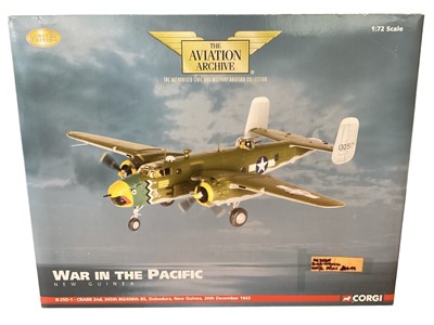 Lot 1708 - Corgi The Aviation Archive Limited Edition 1:72 scale WWII War in the Pacific diecast aircraft including Consolidated PBY-5A (OA-10A) Catalina, certificate 2815/2990, boxed AA36102 and B-25 Mitch...