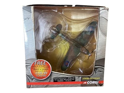 Lot 1709 - Corgi Warbirds Series 1 & 2 Predators 1:72 scale diecast WWII aircraft including Hawker Typhon Mk 1b ~ WB99628, Focker-Wulf 190.A4 ~WB99605, Curtiss P-40 Kittyhawk 1A ~ WB99610, Junkers JU87...