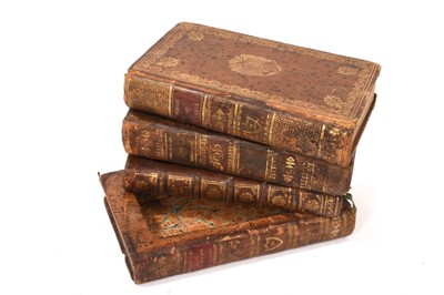 Lot 882 - Antique secret box in the form of a pile of leather bound books