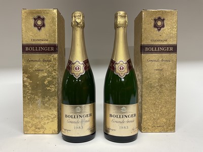 Lot 79 - Two bottles, Bollinger Grande Annee 1983, in original card boxes
