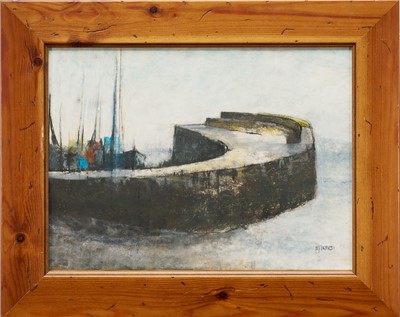 Lot 143 - Michael J. Praed (b.1941) Cornish School, pastel - Harbour Wall, signed, 29cm x 39cm, in glazed frame