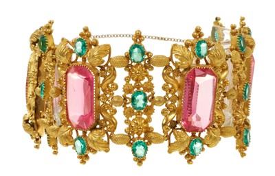 Lot 653 - Regency gilt metal and paste-set bracelet