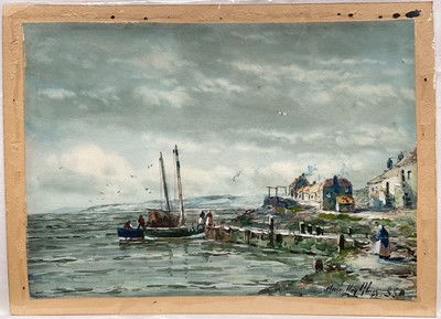 Lot 53 - John Hamilton Glass (1864-1940) watercolour, East Wemyss harbour Scotland, signed, 25cm x 35cm