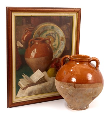 Lot 1222 - Stefani M. Fisher (1894-1963) oil on board, still life, with the original jar, signed and dated 1933, 44cm x 34cm, framed