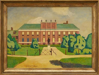 Lot 1278 - Elwin Hawthorne (1905-1954) oil on panel - Kensington Palace, signed, 41cm x 56cm, in gilt frame