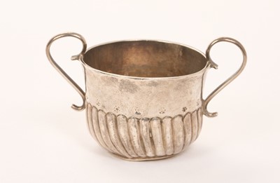 Lot 403 - Late 18th/early 19th century miniature silver porringer