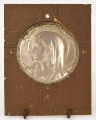 Lot 296 - Rare René Lalique religious panel Virgin Mary, framed