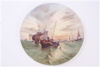 Lot 154 - 19th century Davenport porcelain plate painted...