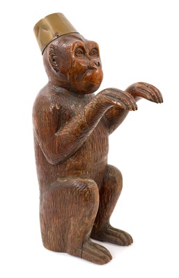 Lot 885 - Charismatic early 20th century carved wooden monkey