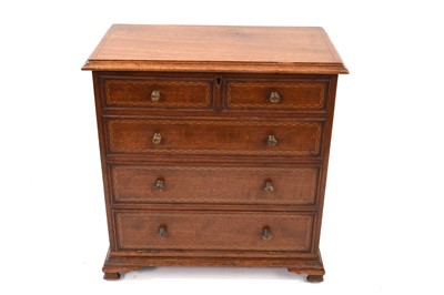 Lot 906 - Antique novelty writing slope modelled as a chest of drawers c