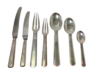 Lot 399 - Extensive group of 20th century French silver Bayonne pattern flatware by Jean Elysee Puifrocat, 1892-194