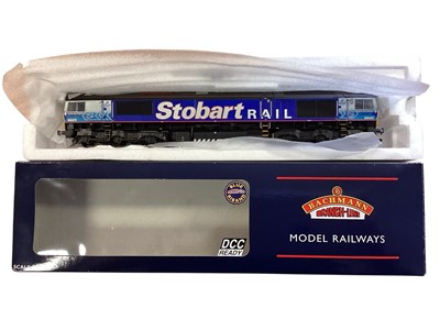 Lot 1804 - Bachmann OO Gauge Class 66/9 Stobart Rail diesel 66411, boxed 32-977 and Hornby BR black 2-10-0 Class 9F tender locomotive 92241, boxed R664 (Non Runner) and LMS blue 4-6-2 Princess Corona...