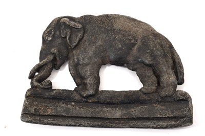 Lot 917 - 19th century lead elephant relief plaque