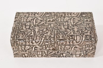 Lot 920 - White metal Egyptian revival casket