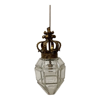 Lot 1461 - Decorative glass hanging hall lantern