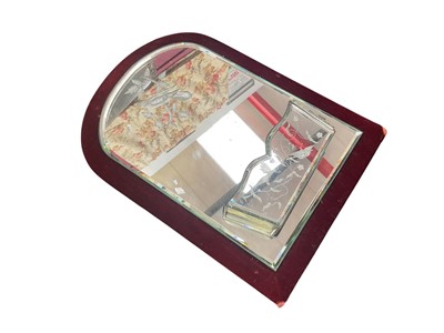 Lot 1434 - Good antique Stourbridge wall mirror, engraved with a bird and with flower trough