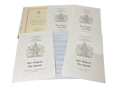 Lot 176 - Three Ceremonial Programmes for The State Opening of Parliament 2024, and three copies of The Speech etc