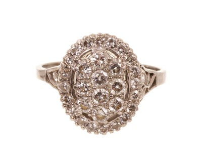 Lot 616 - Diamond cluster ring in Garrard & Co. box