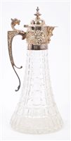 Lot 201 - Contemporary Silverer mounted hobnail cut...