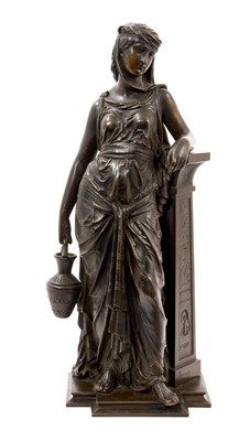 Lot 949 - After Eutrope Bouret (1833-1906) bronze Egyptian revival figure of a water carrier