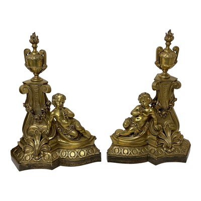 Lot 1445 - Impressive pair of 19th century French chenet signed C H Casier