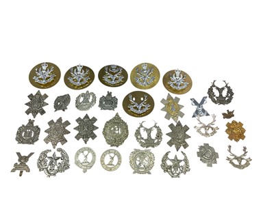 Lot 761 - Collection of approximately thirty British Military cap badges for Scottish Regiments to include Cameron Highlanders and Argyll and Sutherland Highlanders, (30).