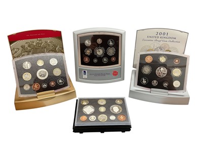 Lot 400 - G.B. - Royal Mint mixed proof coin year sets to include 1970, 1971, 1974, 1977, 1980, 1981, 1994 (Blue), 1995 (Red), 1996 (R), 1997 (R), 1998 (R) x 2, 1999 (B), 2000, 2001 (Executive), 2002 (R),...