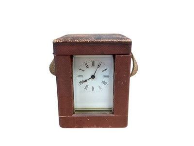 Lot 3029 - Carriage clock in travelling case