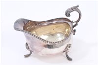 Lot 210 - Contemporary Silverer sauce boat of...