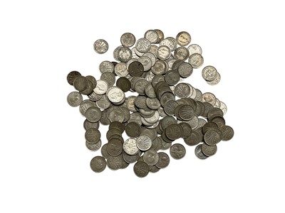 Lot 410 - World - Mixed coinage, banknotes & medallions to include G.B. and Australian silver Three Pences x 187, a small quantity of world silver coins, G.B. white metal commemorative medallions, con...