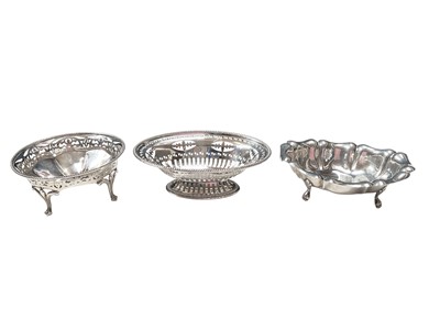 Lot 80 - Three silver bon bon dishes