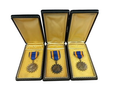 Lot 773 - Three American Air medals in 'coffin boxes', (3).