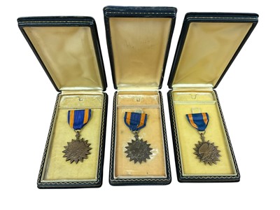Lot 774 - Three American Air medals in 'coffin boxes', (3).