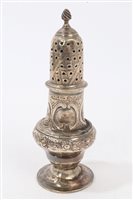 Lot 214 - George III Silverer caster of baluster form,...