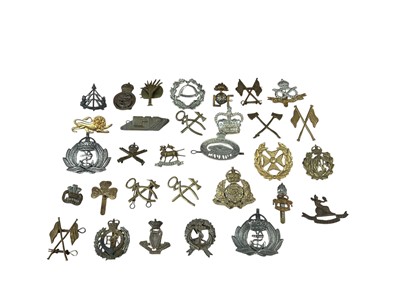 Lot 783 - Collection of approximately thirty British Military cap badges to include Royal Engineers and South Staffordshire Regiment, (30).