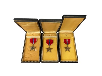 Lot 788 - Three American Bronze Star medals in 'coffin boxes', (3).