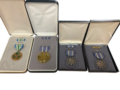 Lot 800 - Group of four American medals in boxes to include three Air Force Achievement medals and a United States Joint Service Commendation medal, (4)