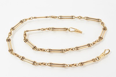 Lot 669 - Edwardian style 9ct gold fancy link chain