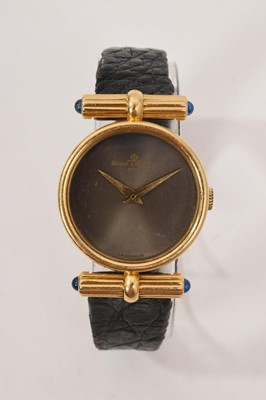 Lot 728 - Ladies' Baume & Mercier 18ct gold wristwatch on leather strap