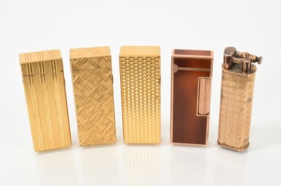 Lot 712 - Five Dunhill cigarette lighters