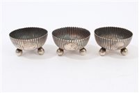 Lot 219 - Set of three Victorian Silverer salts of...