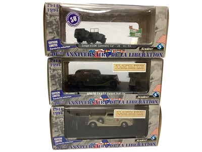 Lot 1729 - Solido diecast military vehicles including The Famous Battles & 50eme Anniversaire de la Liberation Collections, in window boxes (17)