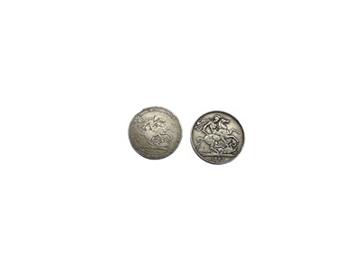 Lot 438 - G.B. - Silver Crowns to include George III 1818 Fair-Good and Victoria JH 1889 VG (2 coins)