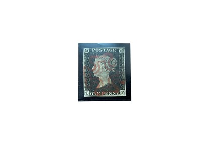 Lot 1106 - Stamps G.B. 1840 1d black lettered TF with red Maltese cross cancel, close four margin copy
