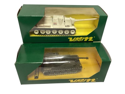 Lot 1731 - Verem 1:50 scale diecast military vehicles including tanks & Support Lorries, in window boxes (some previously displayed) (17)