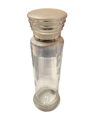 Lot 186 - Large blown glass lidded cylindrical confectionary jar