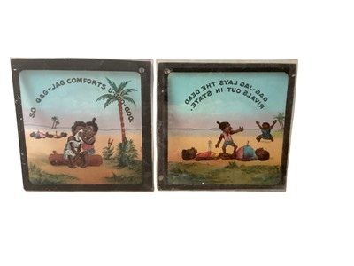 Lot 3034 - Collection of magic lantern slides including Zulu, pelican advertising and others (1 box).